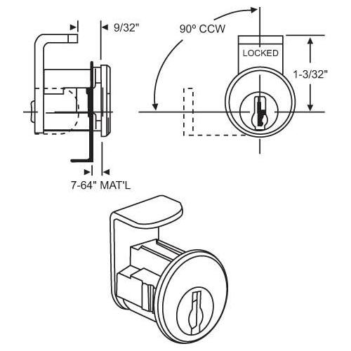 Mailbox Lock fits Miami Carey MAIL BOX LOCK FITS MIAMI CAREY