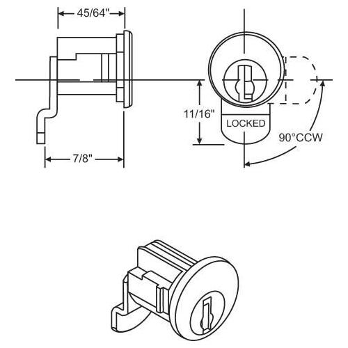 MAIL BOX LOCK FITS BOMMER