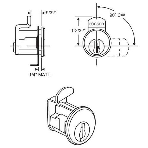 Brixwell 976 Mailbox Lock fits Florence