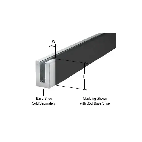 Matte Black 120" Cladding for B5S Series Standard Square Aluminum Base Shoe - pack of 10