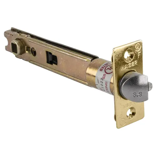 Hager 018314 5" Square Corner Dead Latch with 1" Face Bright Brass Finish