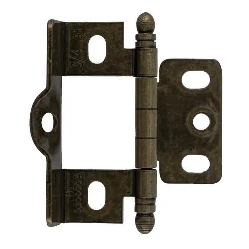 Full Inset Cabinet Hinge For Kitchen And Door Hardware 3/4" Door Thickness Burnished Brass - pack of 5