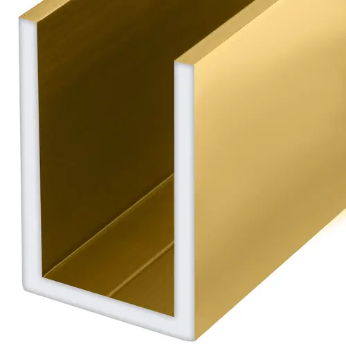 Polished Brass Wet Glaze 1-1/2" Deep U-Channel Custom Length