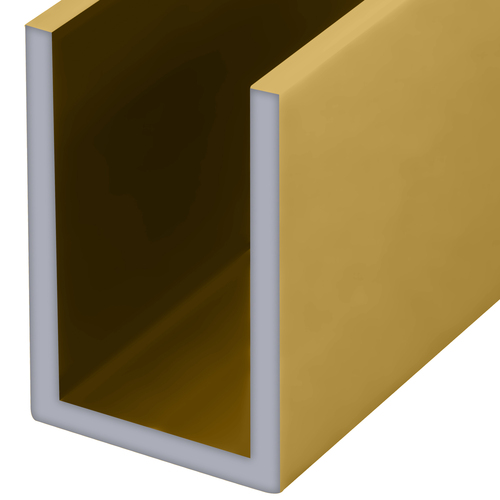 Satin Brass Wet Glaze 1-1/2" Deep U-Channel Custom Length