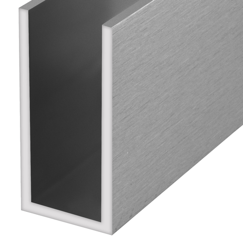 CRL WU2BSASL Brushed Stainless Anodized Wet Glaze 2" Deep U-Channel 120" Stock Length