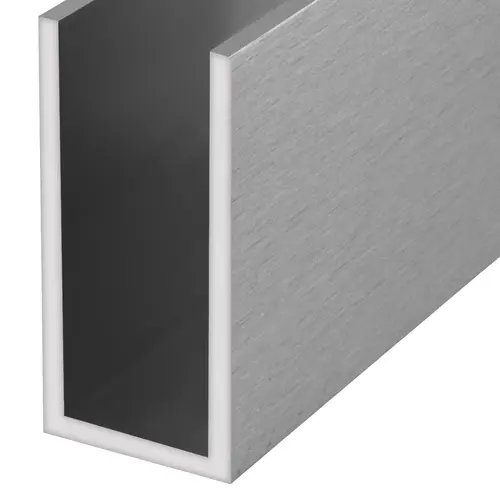 Brushed Stainless Anodized Wet Glaze 2" Deep U-Channel 36" Stock Length