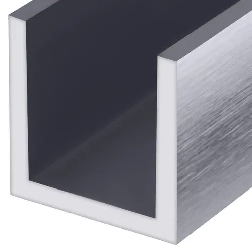 Brite Brushed Anodized Wet Glaze 1" Deep U-Channel Custom Length