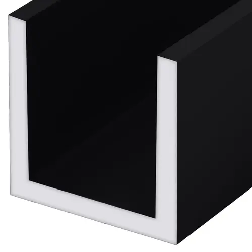 Matte Black Wet Glaze 1" Deep U-Channel  60" Stock Length - pack of 25