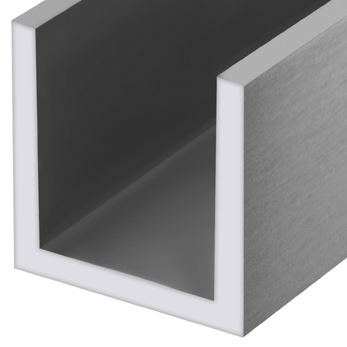 Brushed Stainless Anodized Wet Glaze 1" Deep U-Channel 120" Stock Length