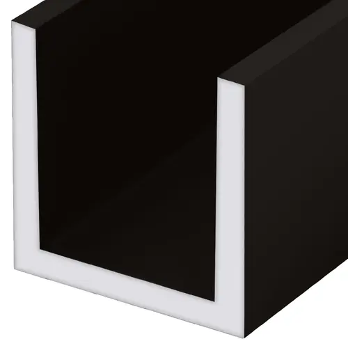 Black Bronze Anodized Wet Glaze 1" Deep U-Channel Custom Length