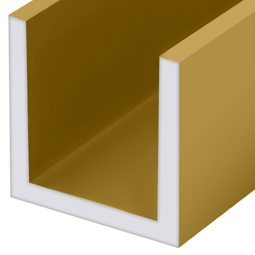 Satin Brass Wet Glaze 1" Deep U-Channel Custom Length