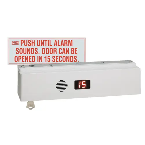 Exit Check Electromagnetic Lock W/Delayed Egress and DPS, Satin Aluminum Clear Anodized