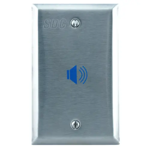 SDC 400U-RMB Buzzer Alarm Station, 85DBA Decibel, Single Gang, 12/24VDC, 630/US32D Stainless Steel