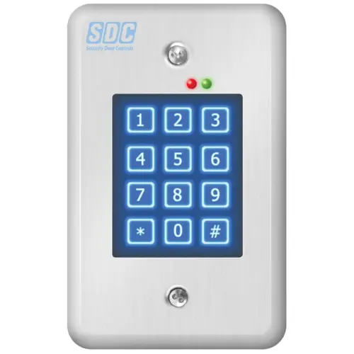 Indoor Keypad w/ Weigand Output, Visual Status Indicators (LED), Adjustable Audible Annunciation, 630/US32D Stainless Steel Faceplate