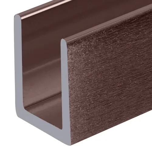 Antique Brushed Copper 3/8" Fixed Panel Shower Door Deep U-Channel -  23" Stock Length - pack of 5