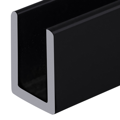 CRL SDCD38MBL Matte Black 3/8" Fixed Panel Shower Door Deep U-Channel - 95"