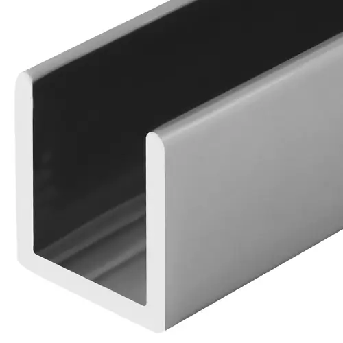 Satin Anodized 1/2" Fixed Panel Shower Door Deep U-Channel -  4 inch Sample