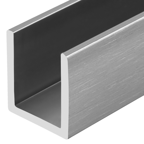 Brushed Anodized 1/2" Fixed Panel Shower Door Deep U-Channel -  24" Stock Length - pack of 5