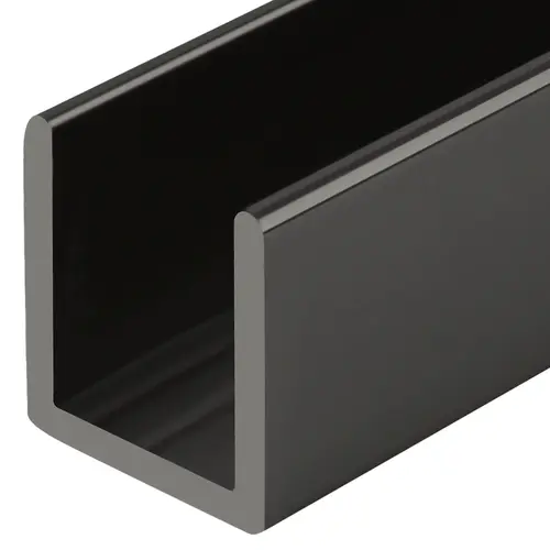 Gun Metal 1/2" Fixed Panel Shower Door Deep U-Channel -  36" Stock Length - pack of 50