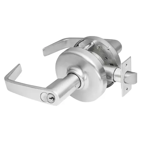 Zinc Newport Lever and D Rose Single Cylinder Classroom Grade 2 Standard Duty Lever Lock IC 6 Pin Satin Chrome Finish