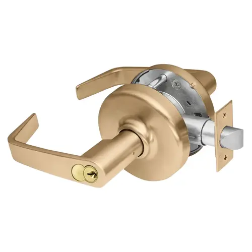 Grade 2 Entry or Office Cylindrical Lock, Newport Lever, Corbin Russwin 6-Pin LFIC Core, Satin Bronze Clear Coated Finish, Non-handed Satin Bronze Clear Coated