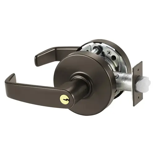 Entry Cylindrical Lock Grade 1 with L Lever and L Rose and ASA Strike Dark Bronze Finish