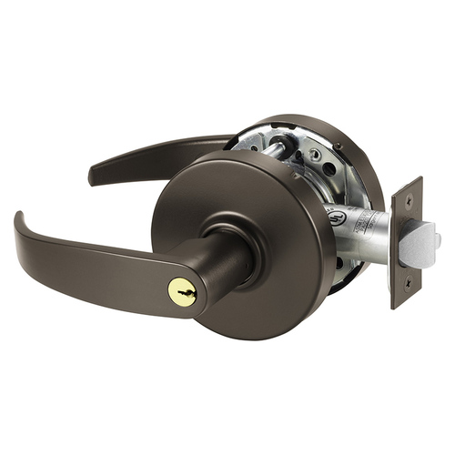 Grade 1 Utility Asylum or Institution Cylindrical Lock, P Lever, Conventional Cylinder, Dark Oxidized Bronze Finish, Not Handed Dark Oxidized Bronze