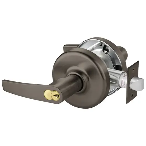 Grade 2 Entry or Office Cylindrical Lock, Armstrong Lever, Corbin Russwin 6-Pin LFIC Core, Oil Rubbed Bronze Finish, Non-handed Oil Rubbed Bronze