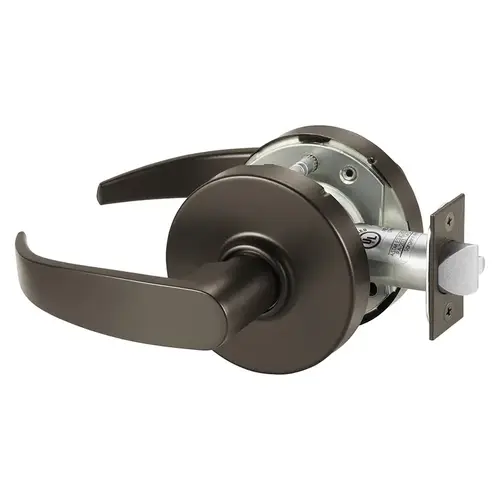 Passage Cylindrical Lock Grade 1 with P Lever and L Rose and ASA Strike Dark Bronze Finish