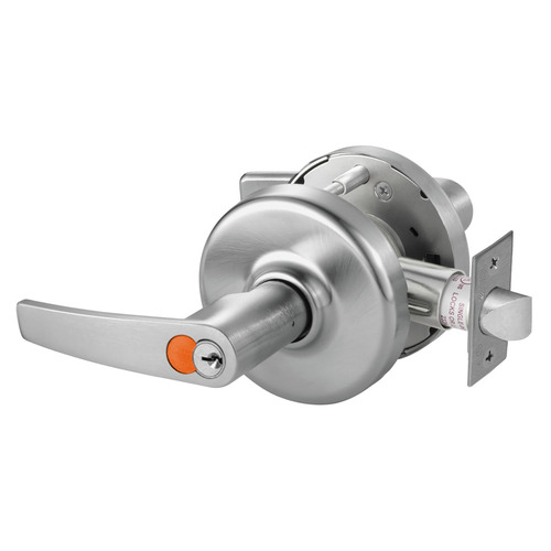 Grade 2 Entrance or Office Cylindrical Lock, Armstrong Lever, Corbin Russwin 6-Pin LFIC Green Construction Core, Satin Chrome Finish, Non-handed Satin Chrome