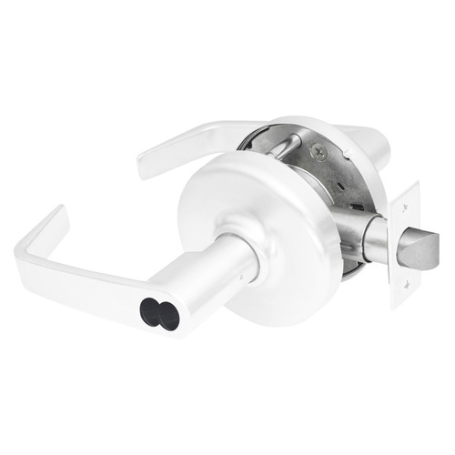 Grade 2 Classroom Cylindrical Lock, Newport Lever, Corbin Russwin 6-Pin LFIC Less Core, White Suede Powder Coat Finish, Non-handed White Suede Powder Coat