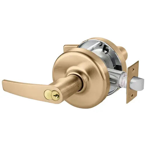 Grade 2 Classroom Cylindrical Lock, Armstrong Lever, SFIC Prep Disposable Core, Satin Bronze Clear Coated Finish, Non-handed Satin Bronze Clear Coated