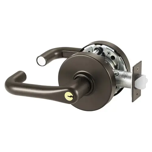 Grade 1 Classroom Security Intruder Cylindrical Lock, J Lever, Conventional Cylinder, Dark Oxidized Bronze Finish, Not Handed Dark Oxidized Bronze