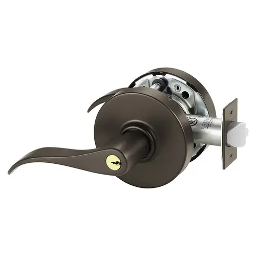 Grade 1 Entrance or Office Cylindrical Lock, G Lever, Conventional Cylinder, Dark Oxidized Bronze Finish, Right Hand Dark Oxidized Bronze