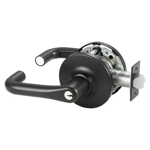 Grade 1 Communicating Cylindrical Lock, J Lever, Conventional Cylinder, Black Suede Powder Coat Finish, Not Handed Black Suede Powder Coat