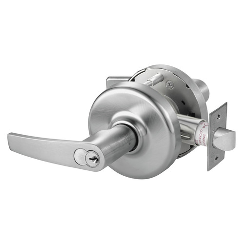 Grade 2 Entry or Office Cylindrical Lock, Armstrong Lever, SFIC Prep Disposable Core, Satin Chrome Finish, Non-handed Satin Chrome