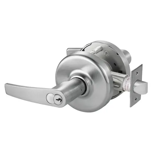 Grade 2 Entrance or Office Cylindrical Lock, Armstrong Lever, Corbin Russwin 6-Pin LFIC Core, Satin Chrome Finish, Non-handed Satin Chrome