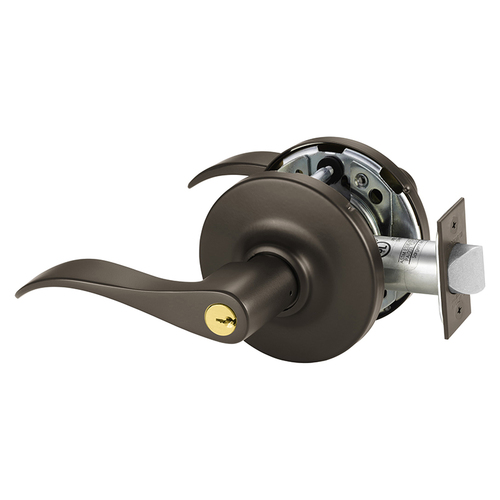 Grade 1 Classroom Security Intruder Cylindrical Lock, G Lever, Conventional Cylinder, Dark Oxidized Bronze Finish, Left Hand Dark Oxidized Bronze