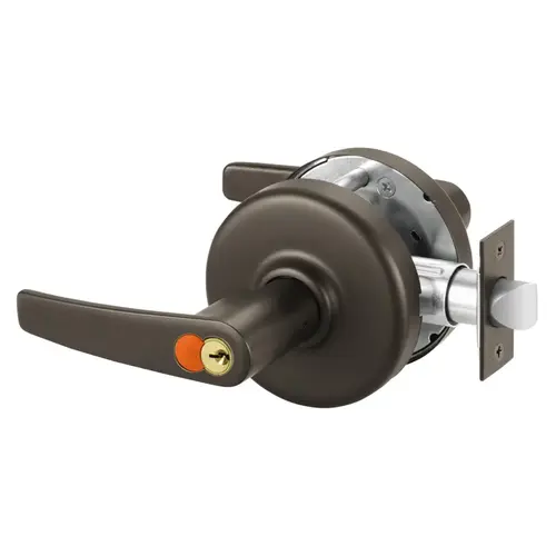 Grade 2 Entrance or Office Cylindrical Lock, Armstrong Lever, Corbin Russwin 6-Pin LFIC Green Construction Core, Dark Oxidized Bronze Finish, Non-handed Dark Oxidized Bronze