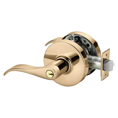 Grade 1 Classroom Security Intruder Cylindrical Lock, G Lever, Conventional Cylinder, Bright Bronze Clear Coated Finish, Left Hand Bright Bronze Clear Coated