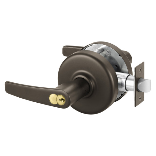 Grade 2 Storeroom or Closet Cylindrical Lock, Armstrong Lever, Corbin Russwin 6-Pin LFIC Core, Dark Oxidized Bronze Finish, Non-handed Dark Oxidized Bronze