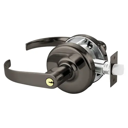 Grade 2 Entry or Office Cylindrical Lock, Princeton Lever, Conventional Cylinder, Dark Oxidized Bronze Clear Coated Finish, Non-handed, 3-3/4" Backset Dark Oxidized Bronze Clear Coated