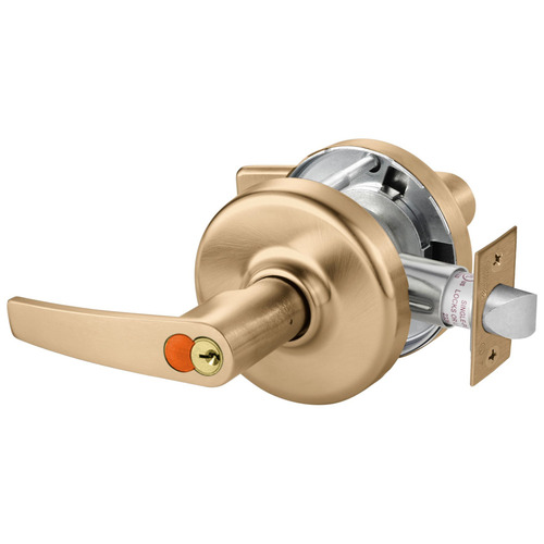 Grade 2 Entrance or Office Cylindrical Lock, Armstrong Lever, Corbin Russwin 7-Pin LFIC Red Construction Core, Satin Bronze Clear Coated Finish, Non-handed Satin Bronze Clear Coated