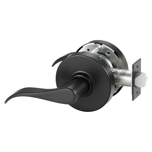 Grade 1 Exit Cylindrical Lock, G Lever, Non-Keyed, Black Suede Powder Coat Finish, Right Hand Black Suede Powder Coat