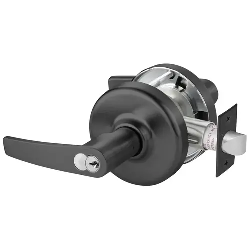 Grade 2 Entry or Office Cylindrical Lock, Armstrong Lever, Corbin Russwin 6-Pin LFIC Core, Black Suede Powder Coat Finish, Non-handed Black Suede Powder Coat