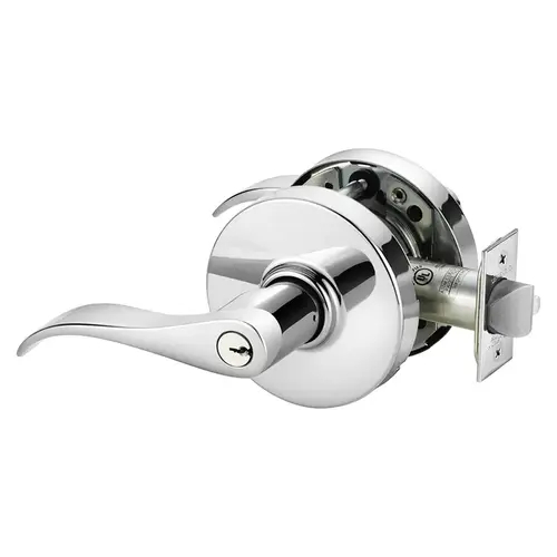 Grade 1 Storeroom or Closet Cylindrical Lock, G Lever, Conventional Cylinder, Bright Chrome Finish, Left Hand Bright Chrome