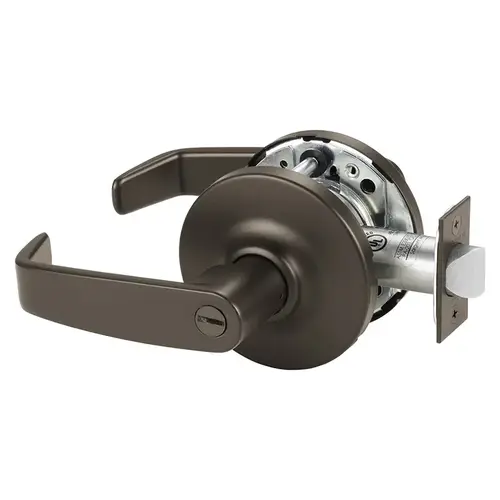 Grade 1 Privacy Bathroom Cylindrical Lock, L Lever, Non-Keyed, Dark Oxidized Bronze Finish, Not Handed Dark Oxidized Bronze