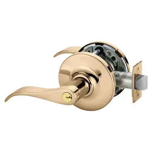 Grade 1 Entrance or Office Cylindrical Lock, G Lever, Conventional Cylinder, Bright Bronze Clear Coated Finish, Right Hand Bright Bronze Clear Coated