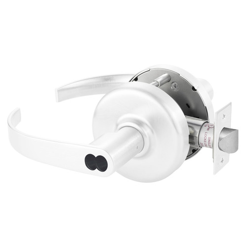 Grade 2 Storeroom or Closet Cylindrical Lock, Princeton Lever, SFIC Prep Less Core, White Suede Powder Coat Finish, Non-handed White Suede Powder Coat