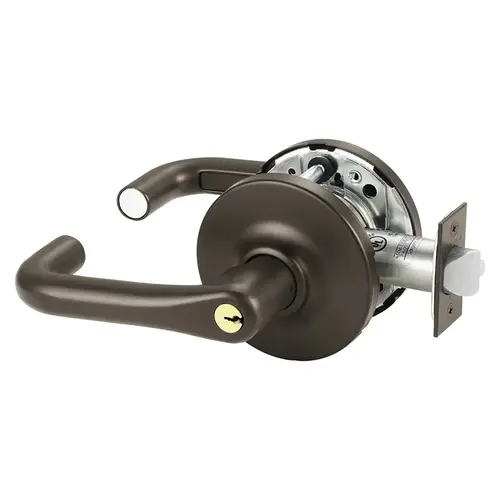 Grade 1 Utility Asylum or Institution Cylindrical Lock, J Lever, Conventional Cylinder, Dark Oxidized Bronze Finish, Not Handed Dark Oxidized Bronze